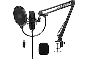USB Condenser Microphone with Boom Arm Unidirectional